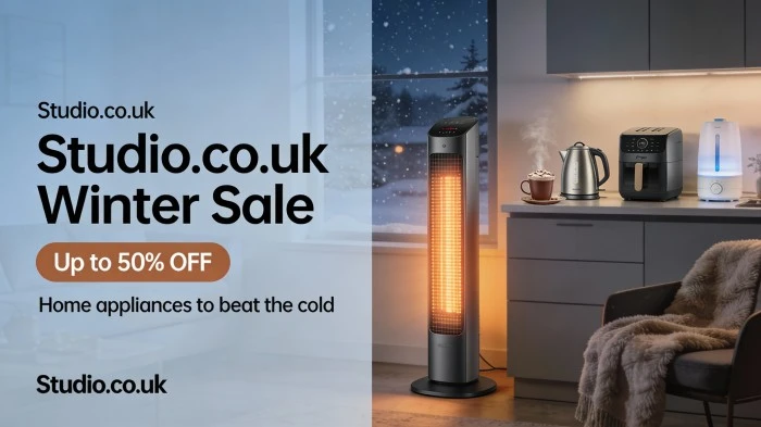 Studio.co.uk’s Winter Sale Spotlight: Up to 50% Off on Home Appliances to Beat the Cold