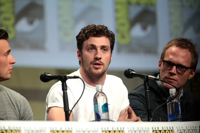 Aaron Taylor-Johnson Long hair mustache British