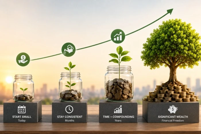How Compound Interest Turns Small Monthly Investments Into Significant Wealth