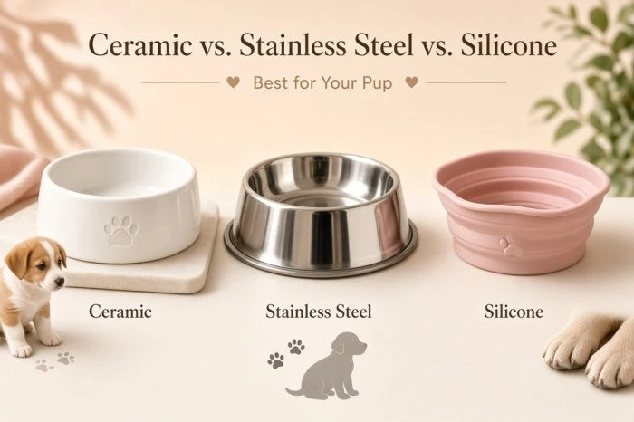 Ceramic vs. Stainless Steel vs. Silicone: Which Dog Bowl Material Is Best for Your Pup