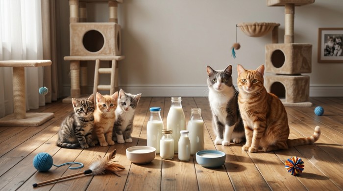 cat Milk and Lactose-Reduced Milk